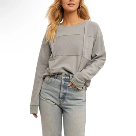 Hem & Thread Crew Neck Pullover Sweater - Picture 1 of 7